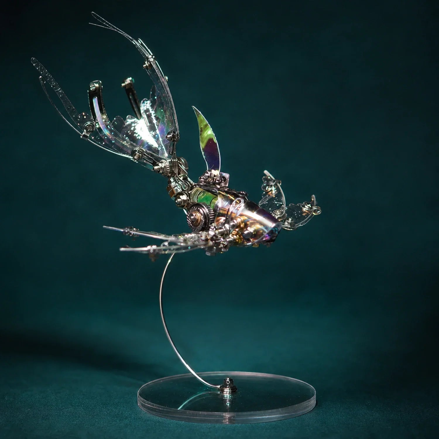 BysageCraft Butterfly Wing Flying Fish Metal Model Kit for Iridescent Mechanical Display 2