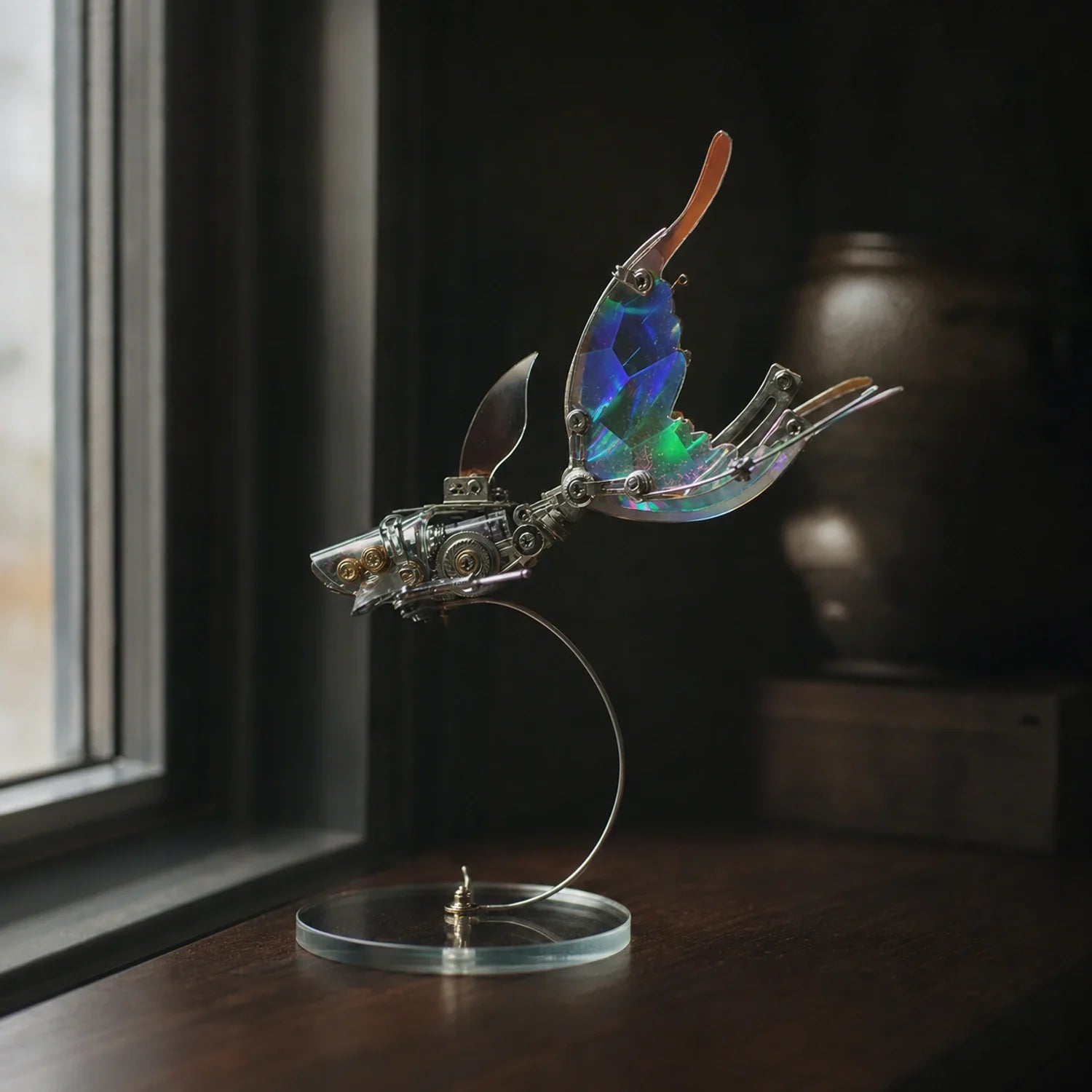 BysageCraft Butterfly Wing Flying Fish Metal Model Kit for Iridescent Mechanical Display 9