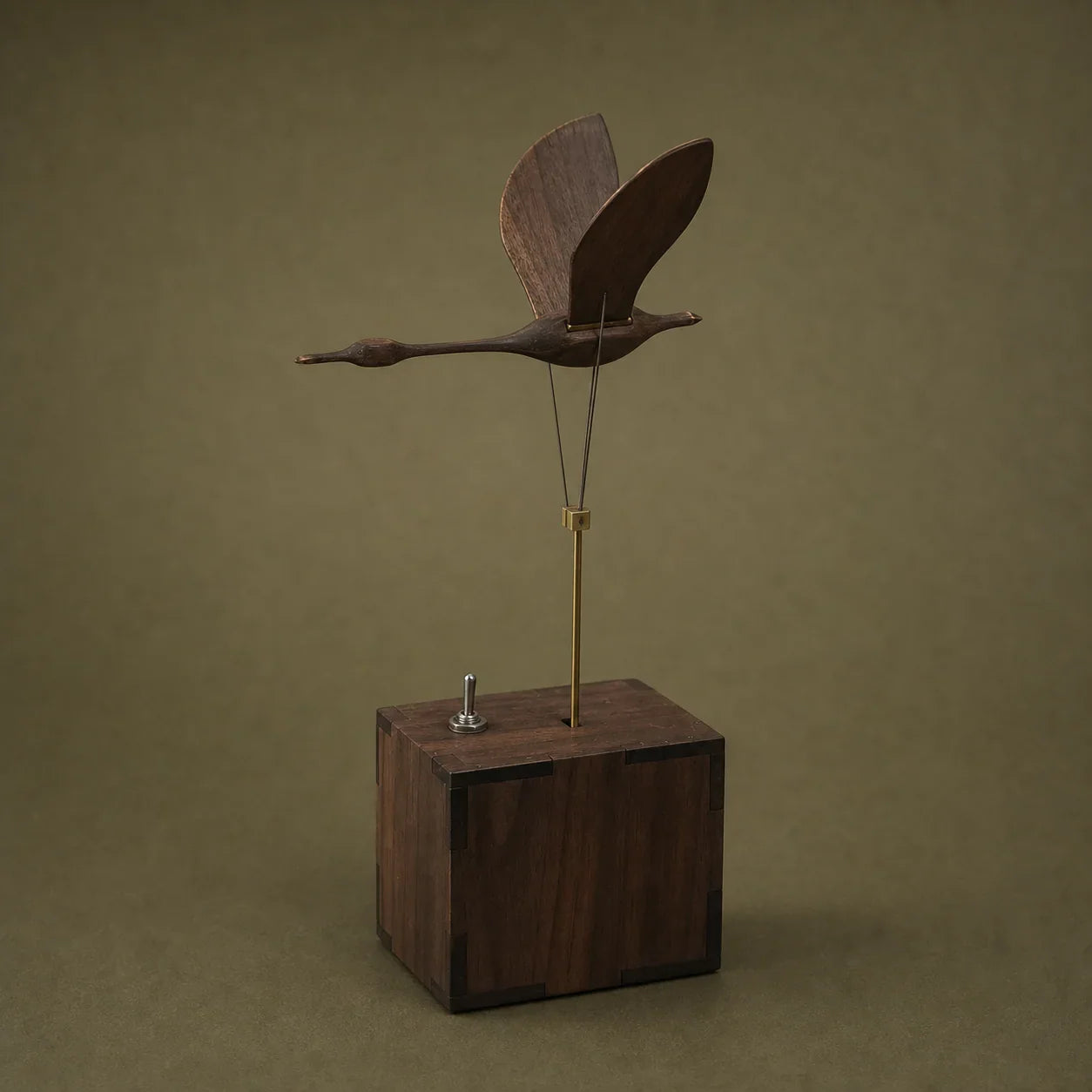 BysageCraft Flying Swan Wooden Kinetic Sculpture Mechanical Tabletop Display 4