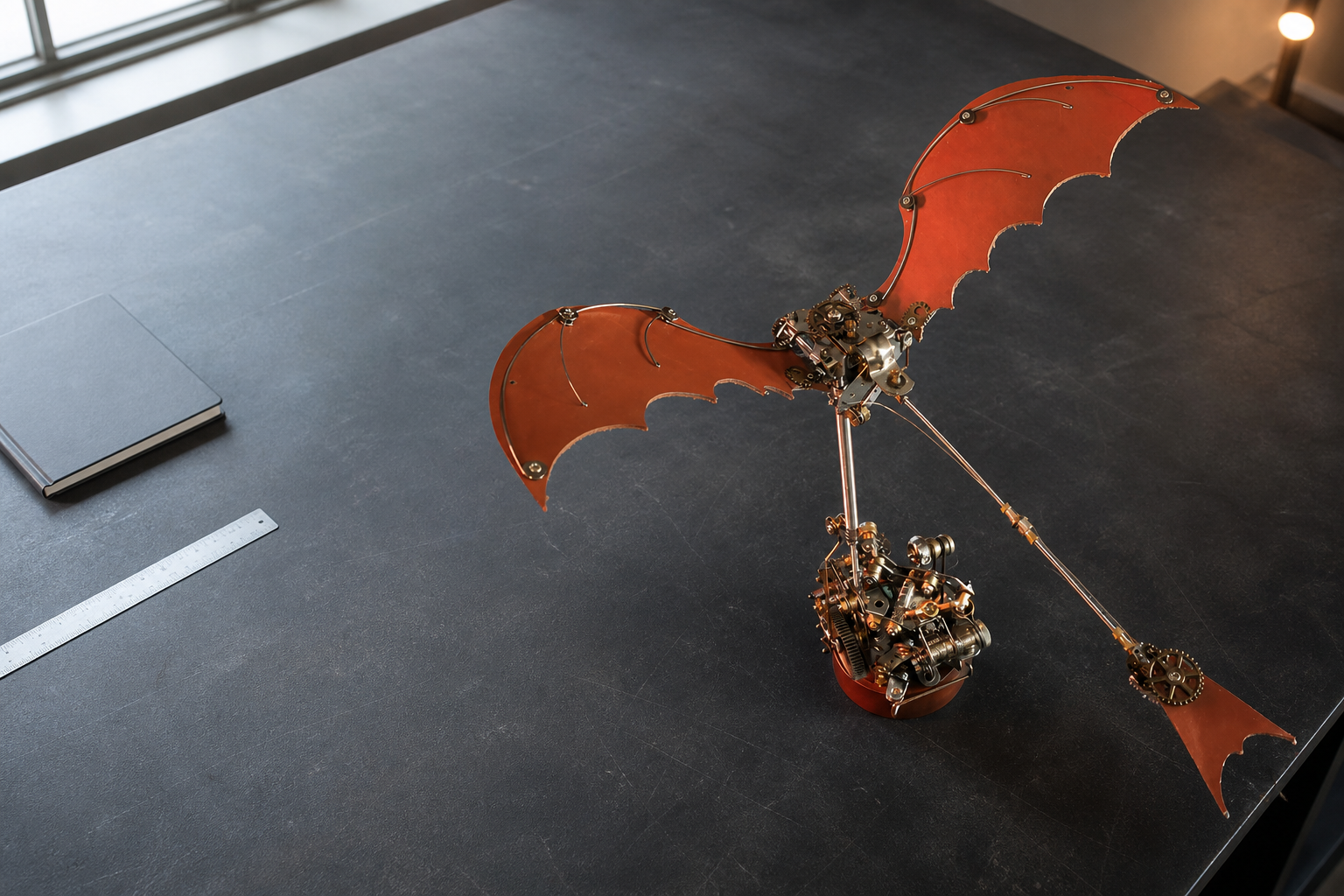 BysageCraft Mechanical Ornithopter Metal Model Kit Flapping-Wing Kinetic Sculpture 3