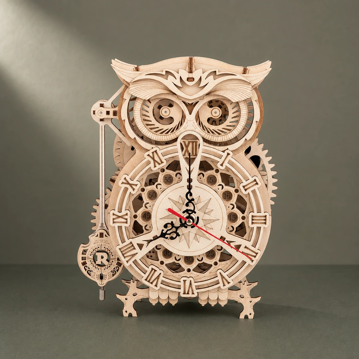 BysageCraft Owl Clock 3D Wooden Puzzle Model Kit 1