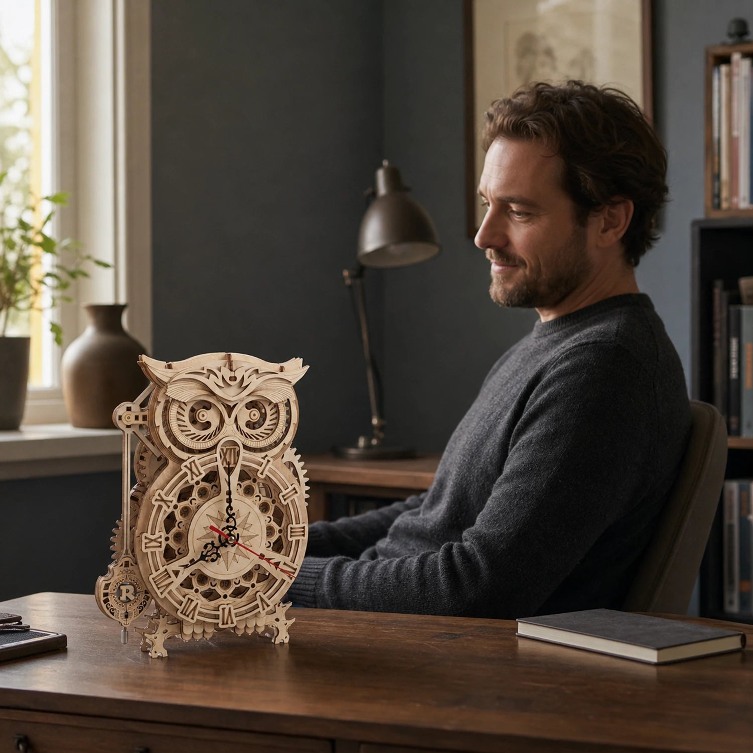BysageCraft Owl Clock 3D Wooden Puzzle Model Kit 10