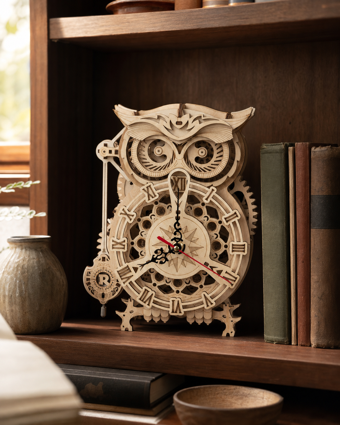 BysageCraft Owl Clock 3D Wooden Puzzle Model Kit 2