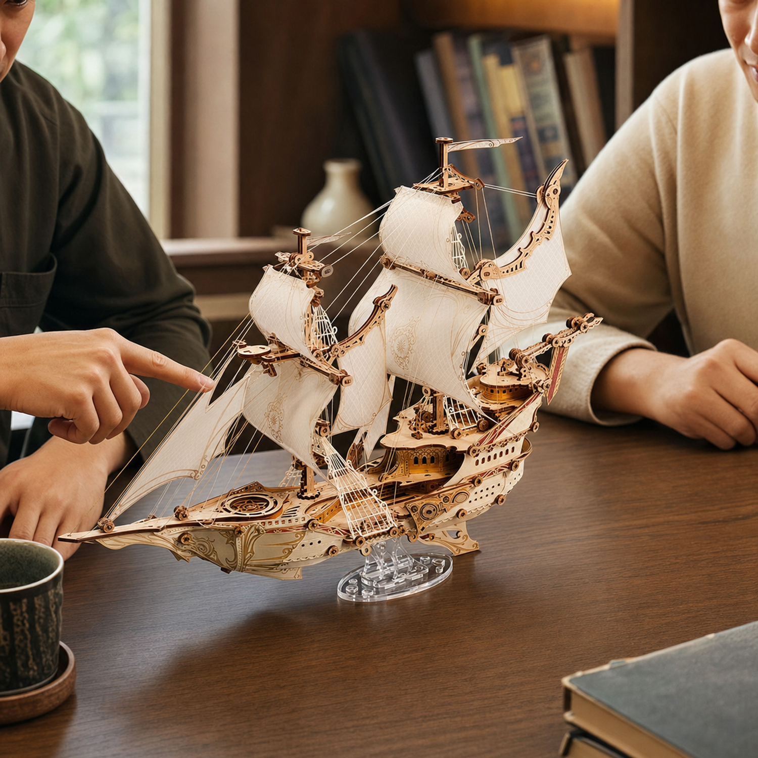 BysageCraft Sci-Fi Future Pirate Ship 3D Wooden Puzzle Kit 3