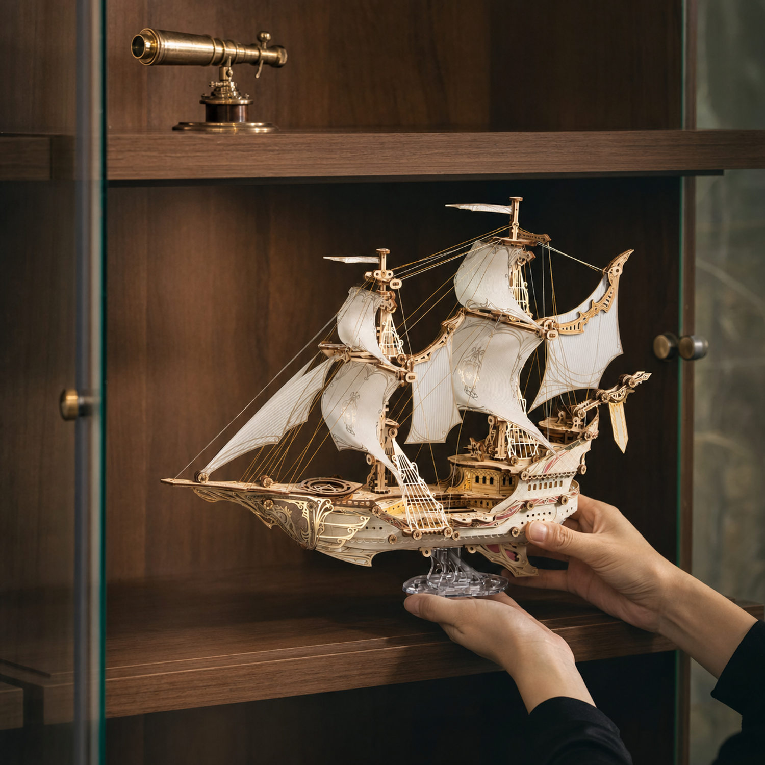 BysageCraft Sci-Fi Future Pirate Ship 3D Wooden Puzzle Kit 5