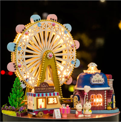 Carnival Ferris Wheel Bakery DIY Miniature House Kit