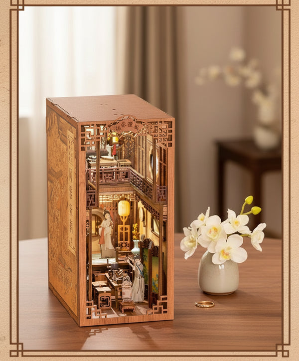 BysageCraft Elegant Song Dynasty Book Nook 3D Miniature House Kit