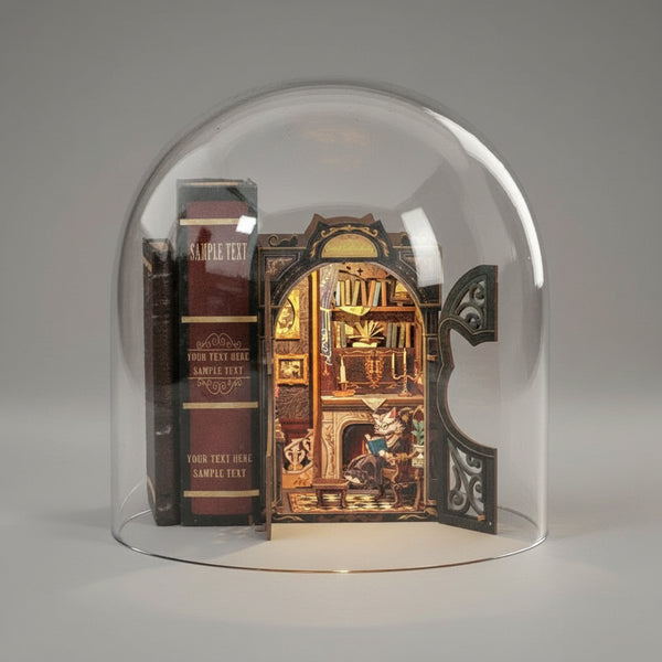 BysageCraft DIY Owl Bookstore Book Nook Miniature Wooden Assembly Model Kit