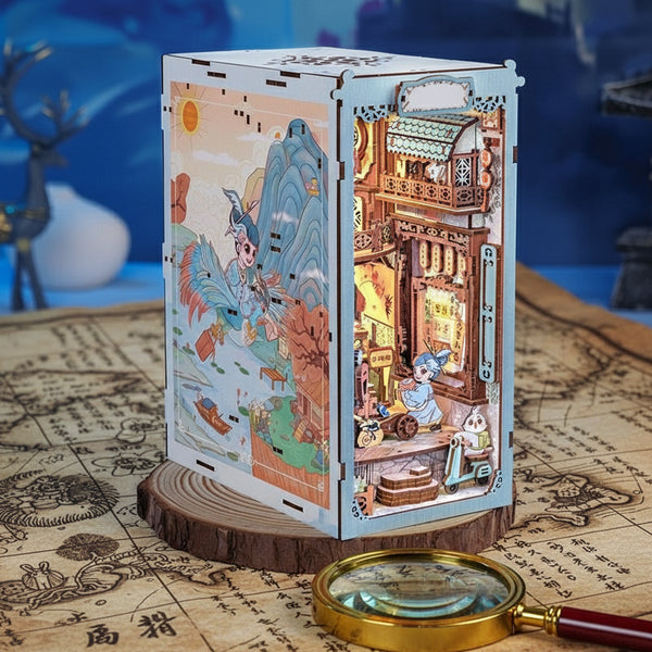 BysageCraft Azure Phoenix Inn Dragon Year Blessing DIY Miniature Book Nook Kit