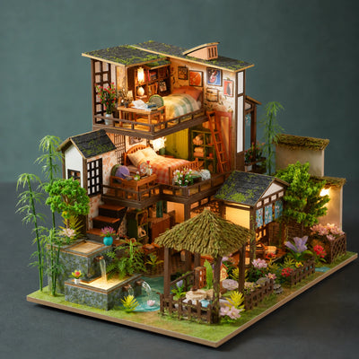 BysageCraft Bamboo Spring Retreat Miniature House Kit 1
