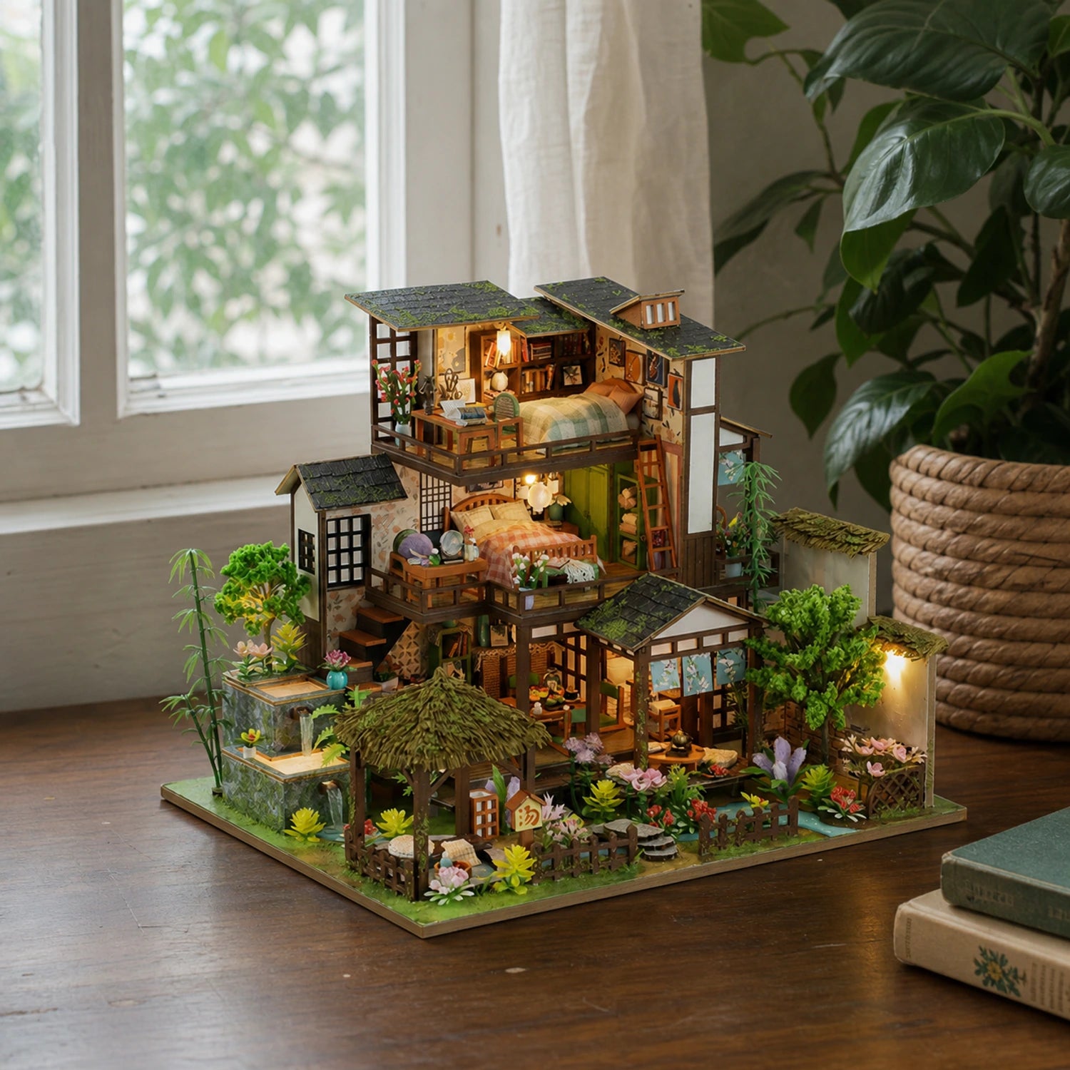 BysageCraft Bamboo Spring Retreat Miniature House Kit 11