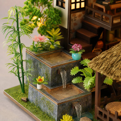 BysageCraft Bamboo Spring Retreat Miniature House Kit 6
