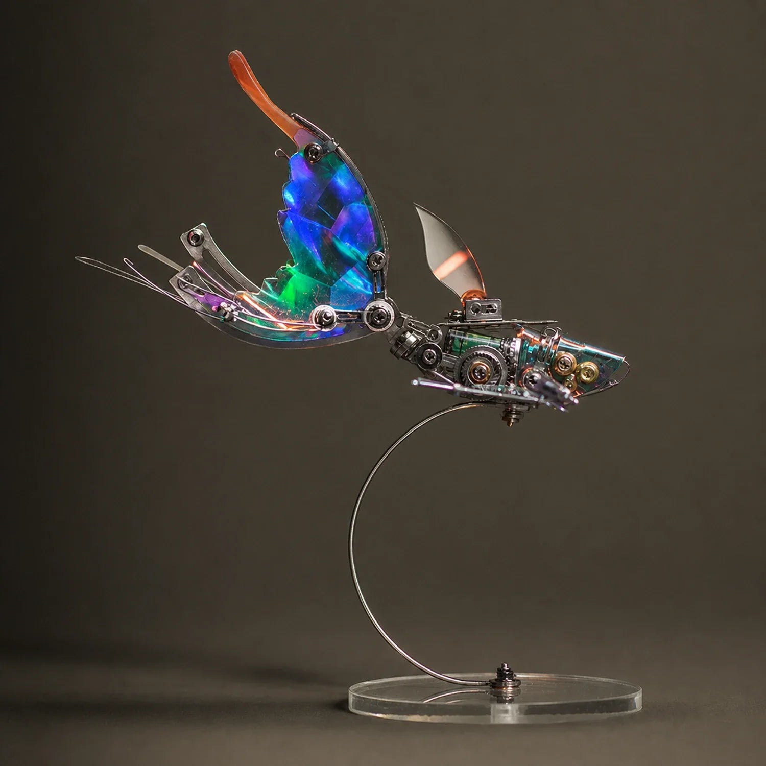BysageCraft Butterfly Wing Flying Fish Metal Model Kit for Iridescent Mechanical Display 3