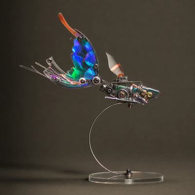 BysageCraft Butterfly Wing Flying Fish Metal Model Kit for Iridescent Mechanical Display 3