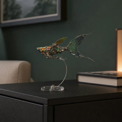 BysageCraft Butterfly Wing Flying Fish Metal Model Kit for Iridescent Mechanical Display 7