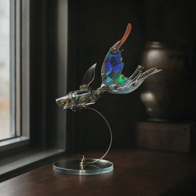 BysageCraft Butterfly Wing Flying Fish Metal Model Kit for Iridescent Mechanical Display 9