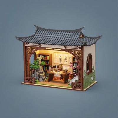BysageCraft Elegant Song Dynasty Book Nook 3D Miniature House Kit 1