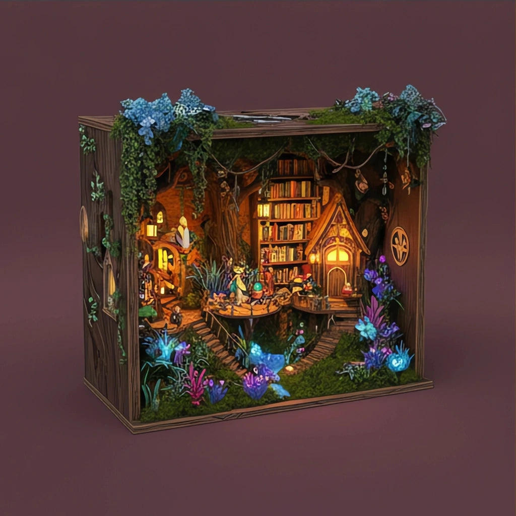 BysageCraft Enchanted Elf Paradise DIY Book Nook Kit 2