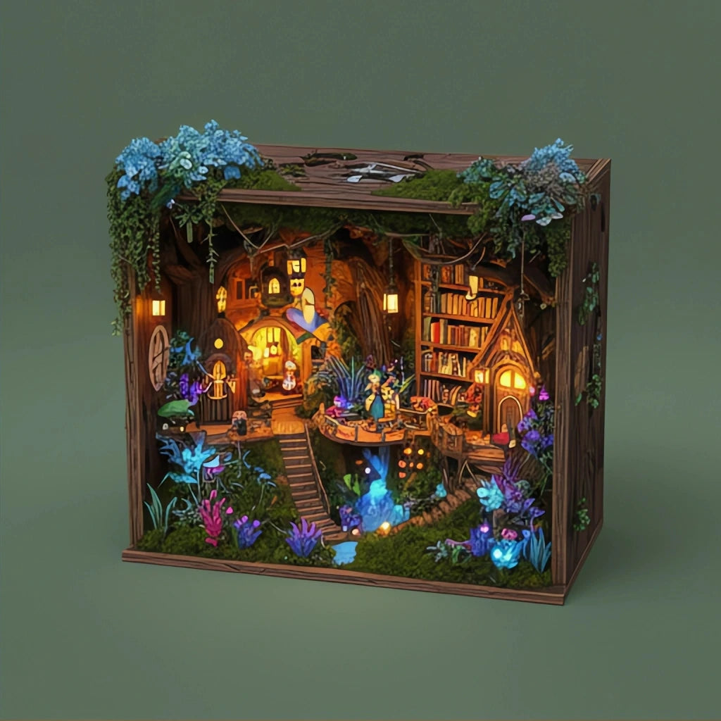 BysageCraft Enchanted Elf Paradise DIY Book Nook Kit 3