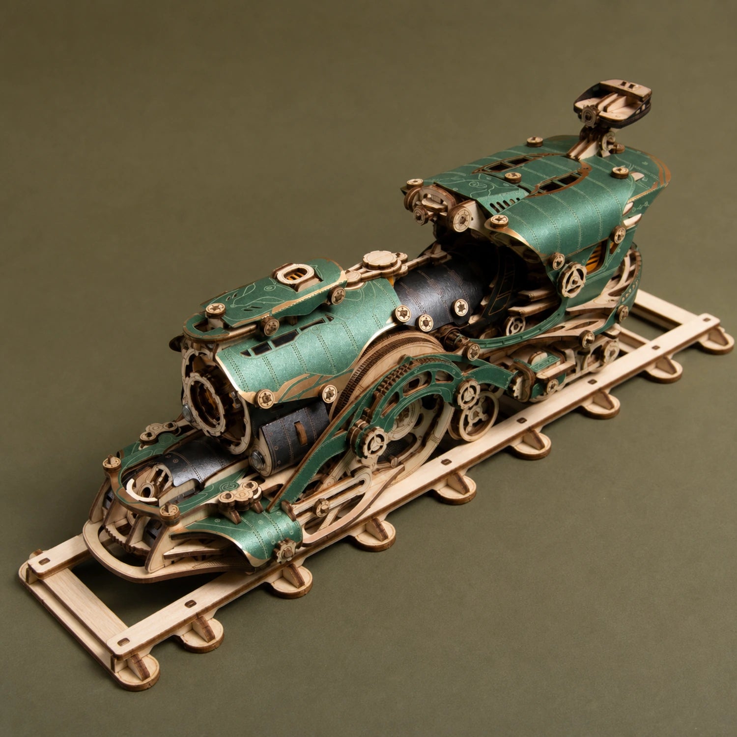 BysageCraft Fantasy Steampunk Train 3D Wooden Puzzle Kit 1