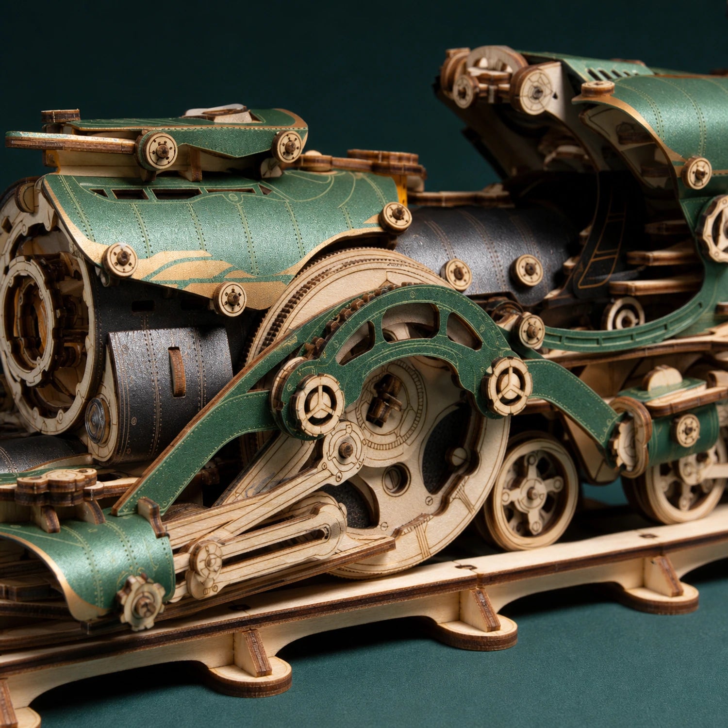 BysageCraft Fantasy Steampunk Train 3D Wooden Puzzle Kit 11