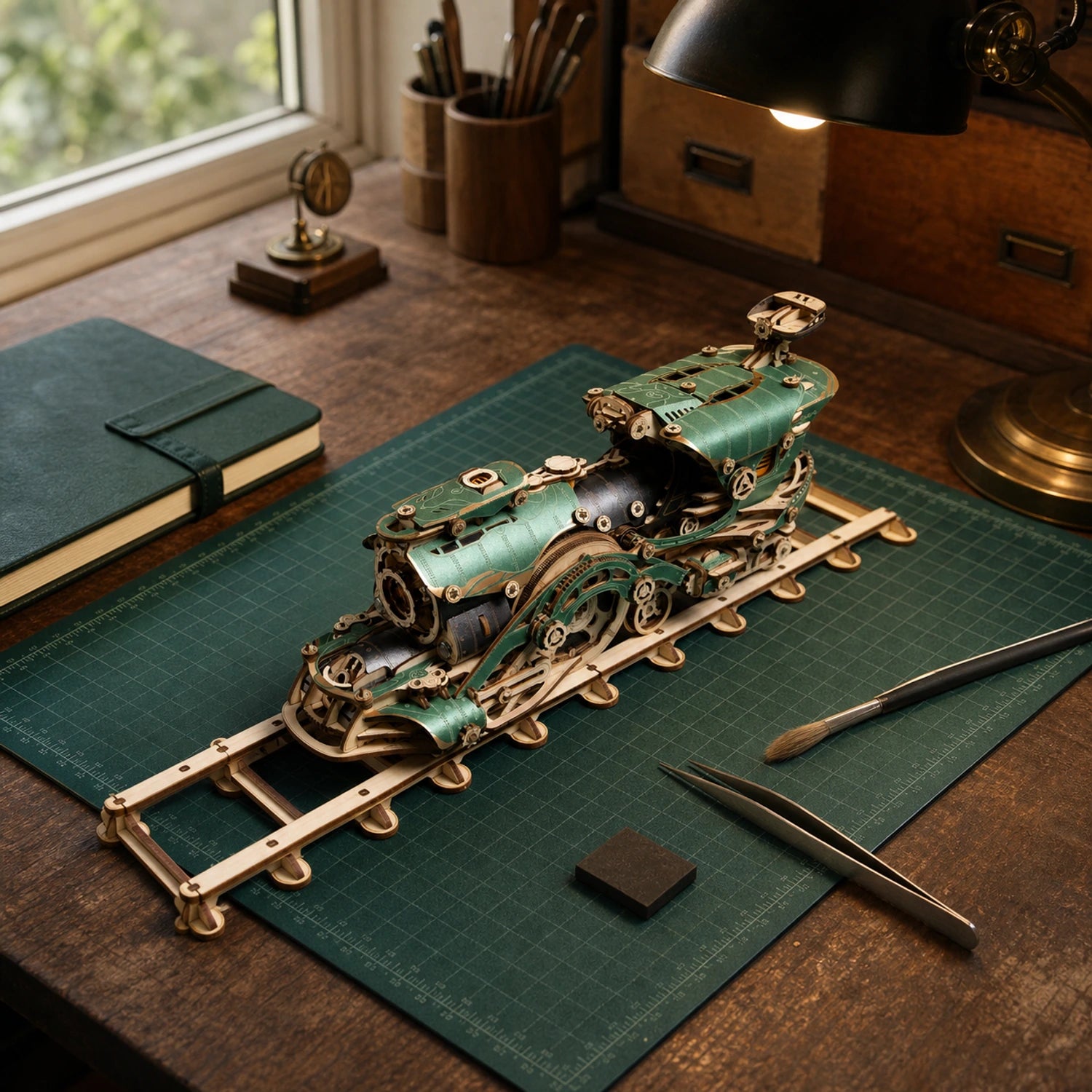 BysageCraft Fantasy Steampunk Train 3D Wooden Puzzle Kit 8