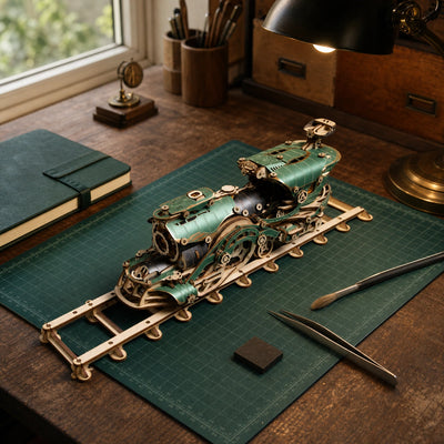 BysageCraft Fantasy Steampunk Train 3D Wooden Puzzle Kit 8