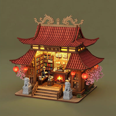 BysageCraft Fiery Retreat Book Nook DIY Model Kit 1