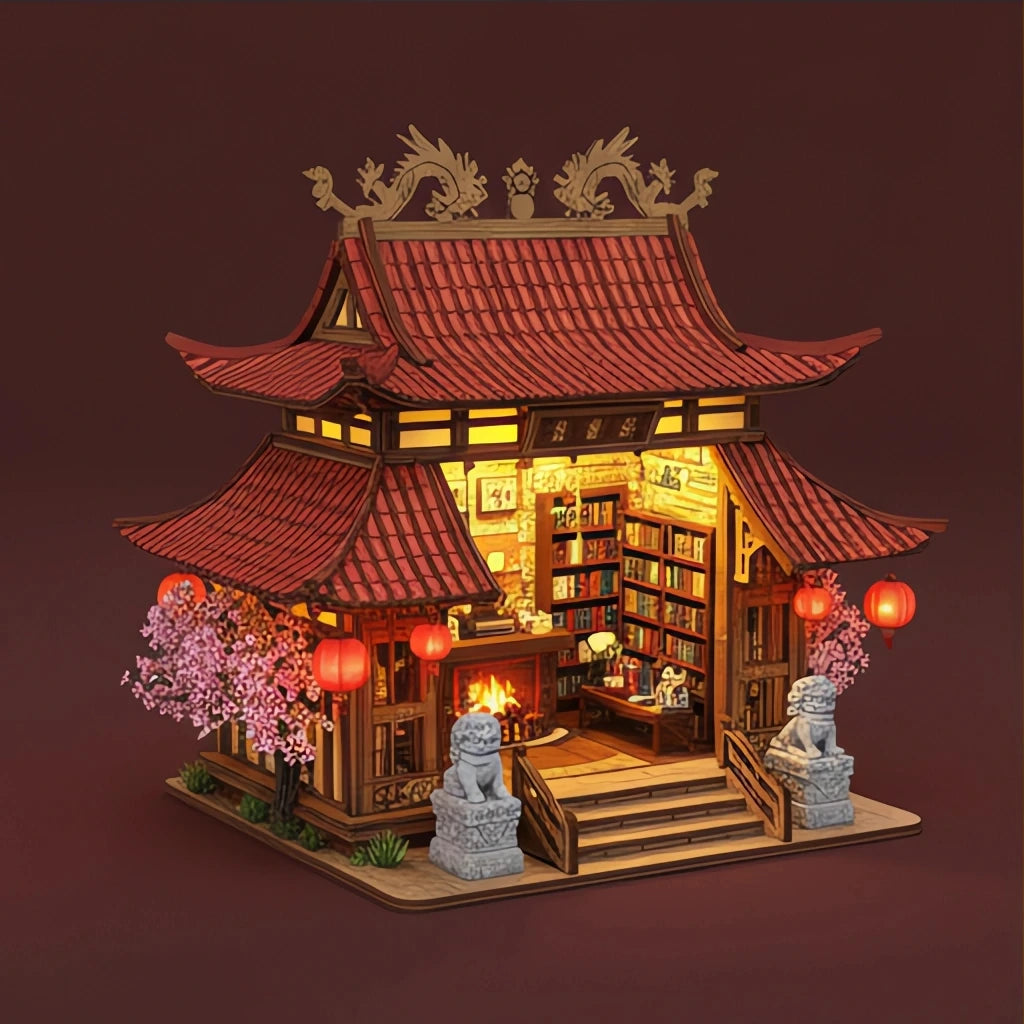 BysageCraft Fiery Retreat Book Nook DIY Model Kit 2