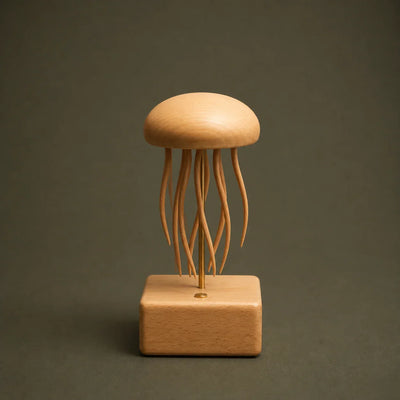 BysageCraft Floating Jellyfish Wooden Kinetic Sculpture Mechanical Tabletop Display 1
