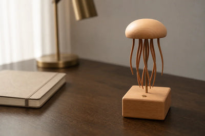BysageCraft Floating Jellyfish Wooden Kinetic Sculpture Mechanical Tabletop Display 10