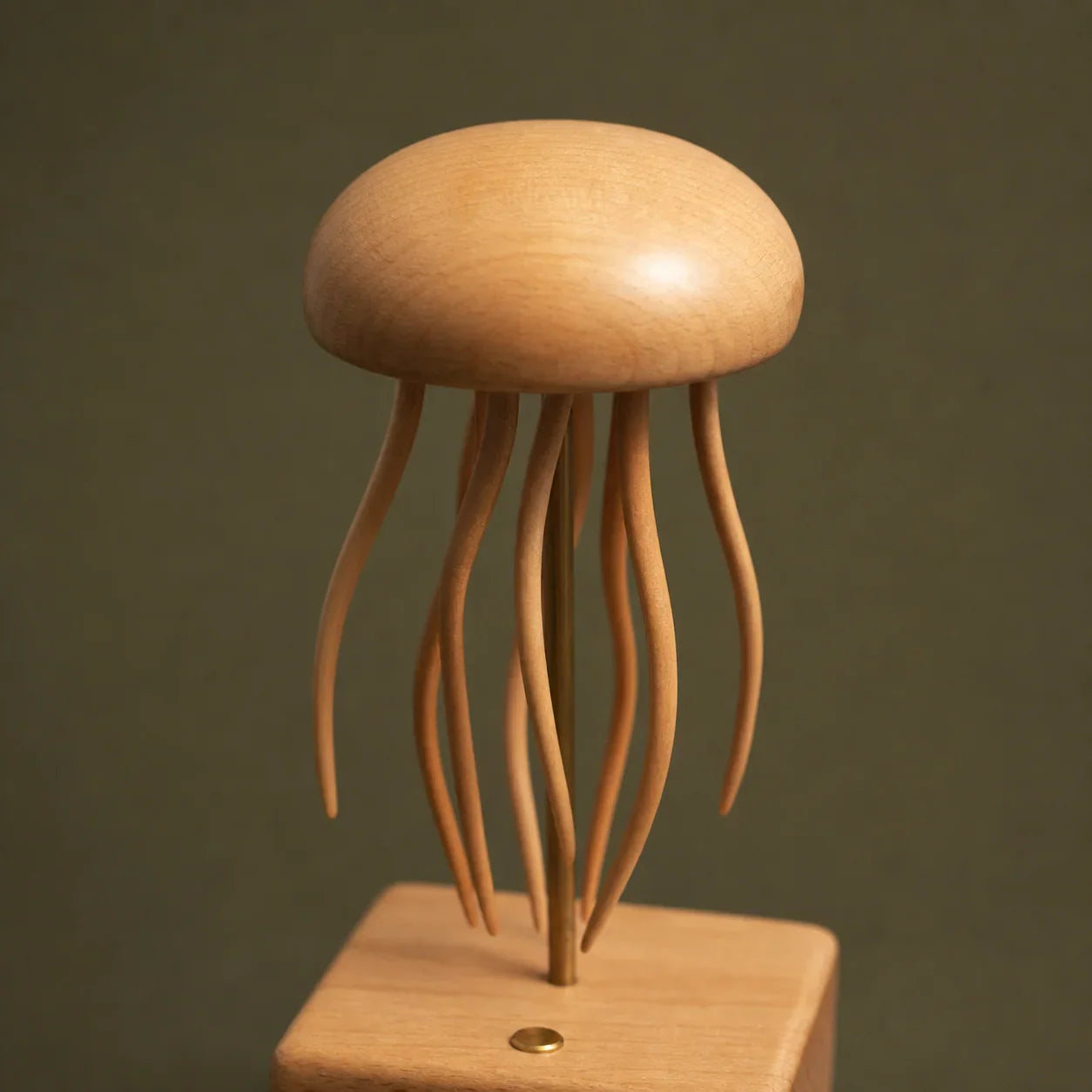 BysageCraft Floating Jellyfish Wooden Kinetic Sculpture Mechanical Tabletop Display 5