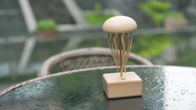 BysageCraft Floating Jellyfish Wooden Kinetic Sculpture Mechanical Tabletop Display 9