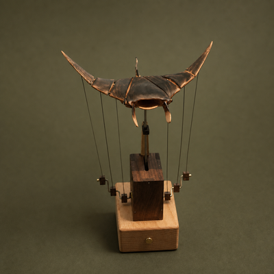 BysageCraft Flying Manta Ray Wooden Kinetic Sculpture  Mechanical Tabletop Display 1