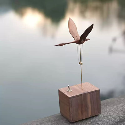 BysageCraft Flying Swan Wooden Kinetic Sculpture  Mechanical Tabletop Display 3