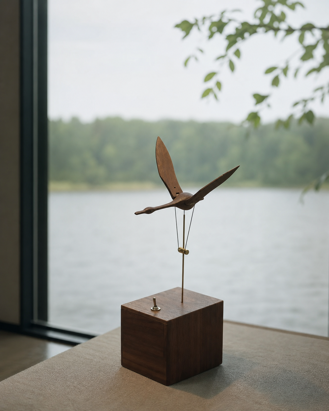 BysageCraft Flying Swan Wooden Kinetic Sculpture  Mechanical Tabletop Display 6