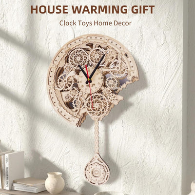 BysageCraft Gear Pendulum Clock 3D Wooden Puzzle Kit 1