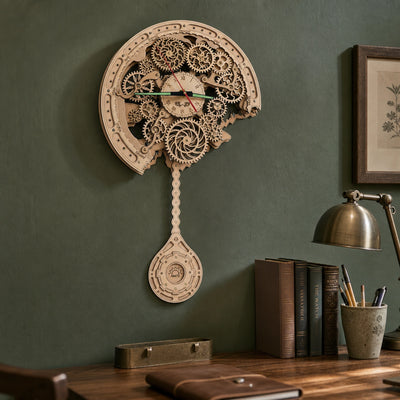 BysageCraft Gear Pendulum Clock 3D Wooden Puzzle Kit 10
