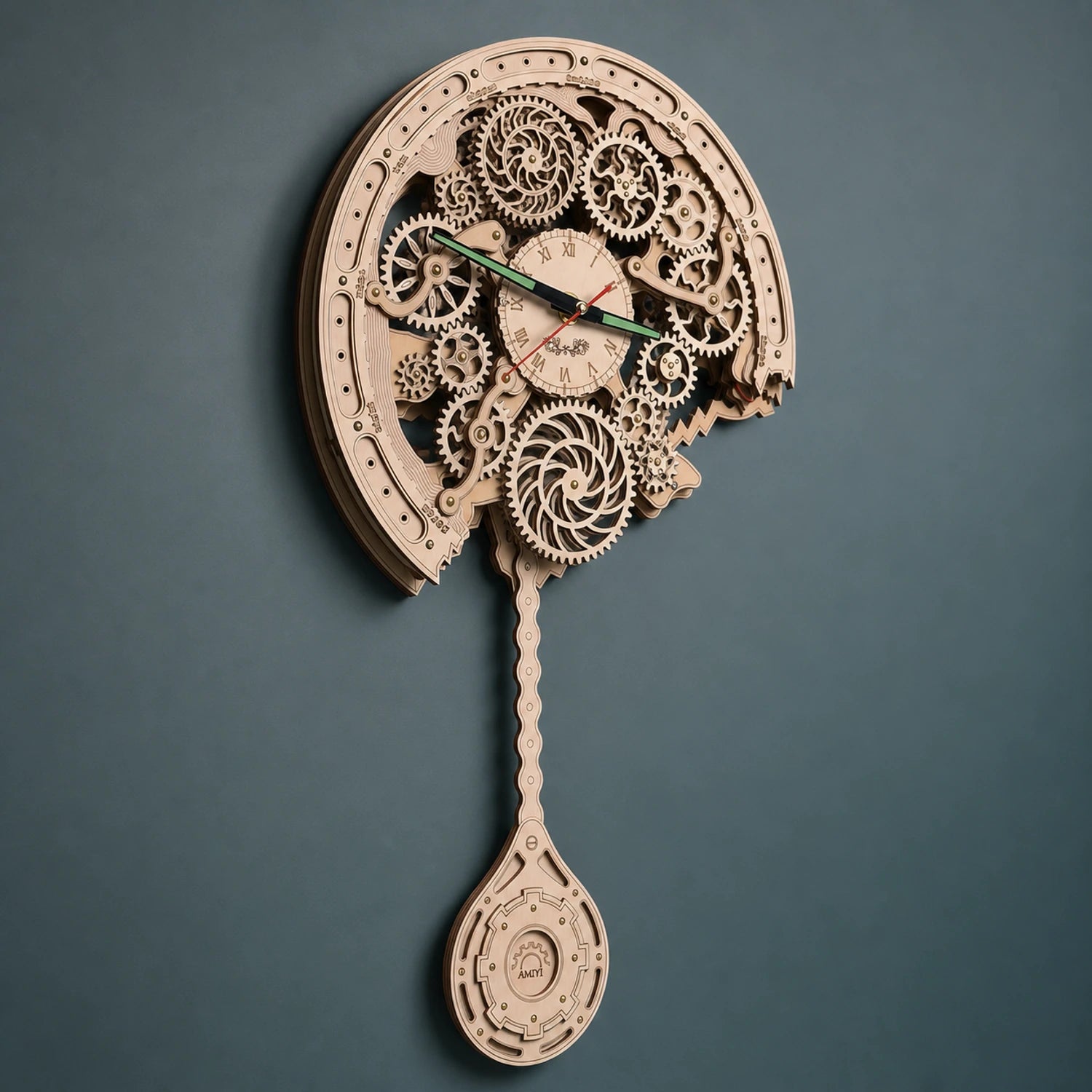 BysageCraft Gear Pendulum Clock 3D Wooden Puzzle Kit 11