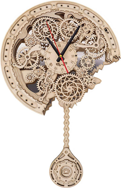 BysageCraft Gear Pendulum Clock 3D Wooden Puzzle Kit 2