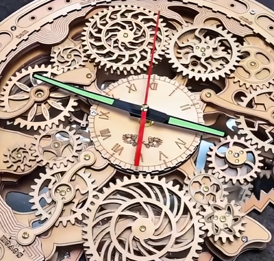 BysageCraft Gear Pendulum Clock 3D Wooden Puzzle Kit 5