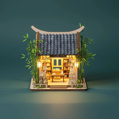 BysageCraft Green Bamboo Book Nook DIY Kit 1