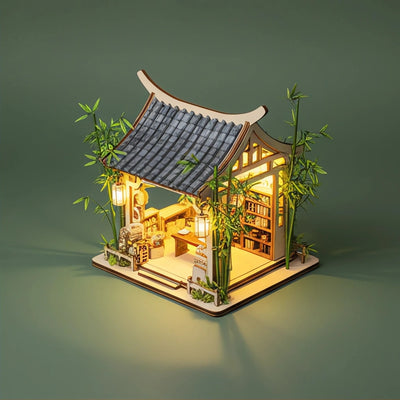 BysageCraft Green Bamboo Book Nook DIY Kit 2