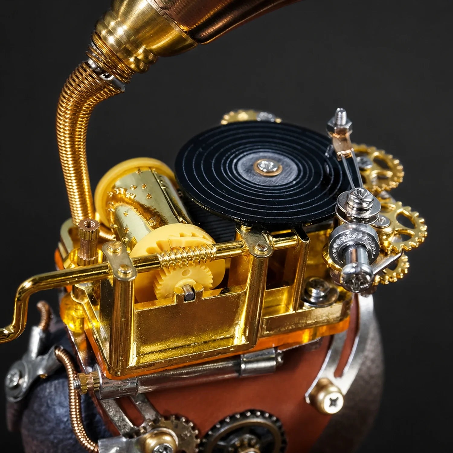 BysageCraft Hippo Musician Metal Model Kit for Hand Crank Mechanical Music Box 6