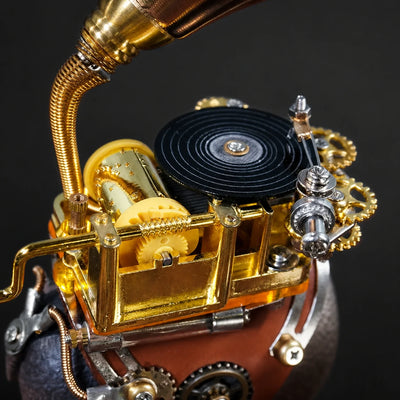 BysageCraft Hippo Musician Metal Model Kit for Hand Crank Mechanical Music Box 6
