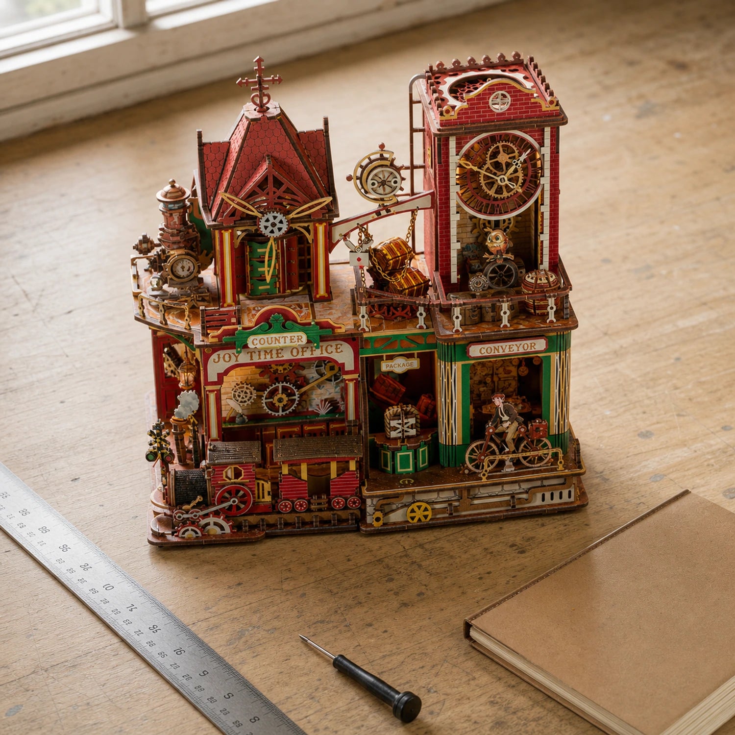 BysageCraft Joey Time Post Office Wooden 3D Puzzle Kit 10