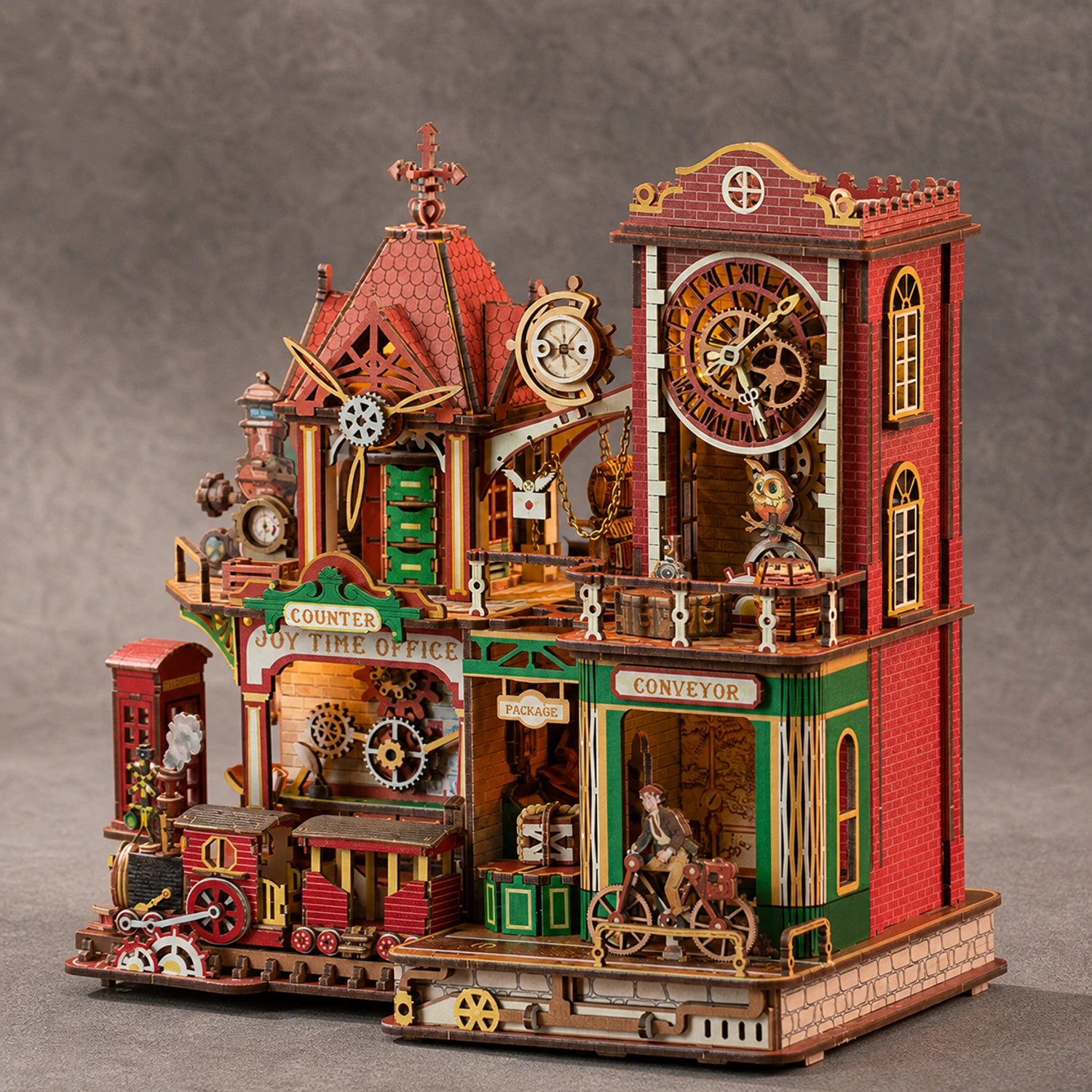 BysageCraft Joey Time Post Office Wooden 3D Puzzle Kit 11