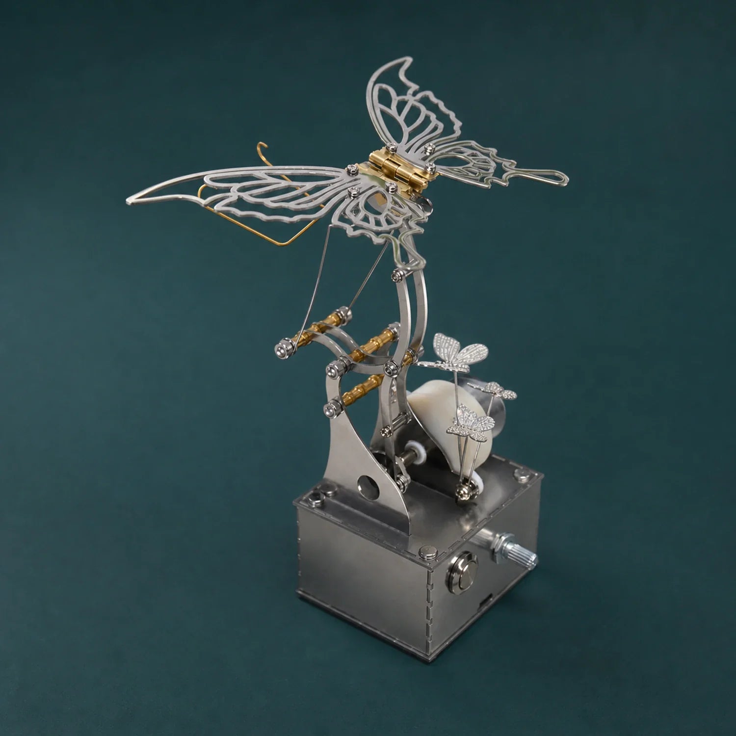 BysageCraft Mechanical Butterfly Metal Kinetic Sculpture for Interactive Desktop Display 1