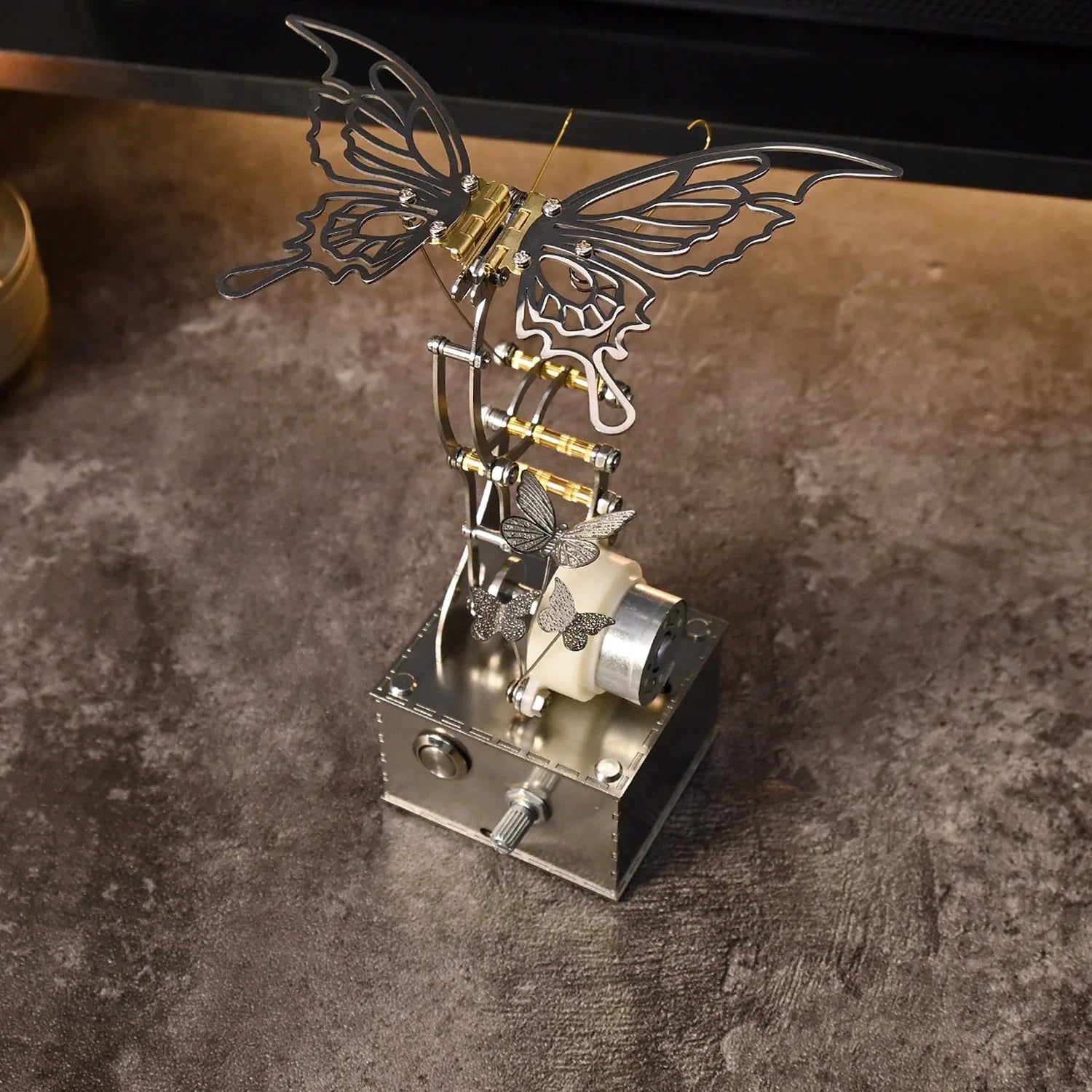 BysageCraft Mechanical Butterfly Metal Kinetic Sculpture for Interactive Desktop Display 2