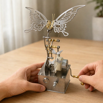 BysageCraft Mechanical Butterfly Metal Kinetic Sculpture for Interactive Desktop Display 4